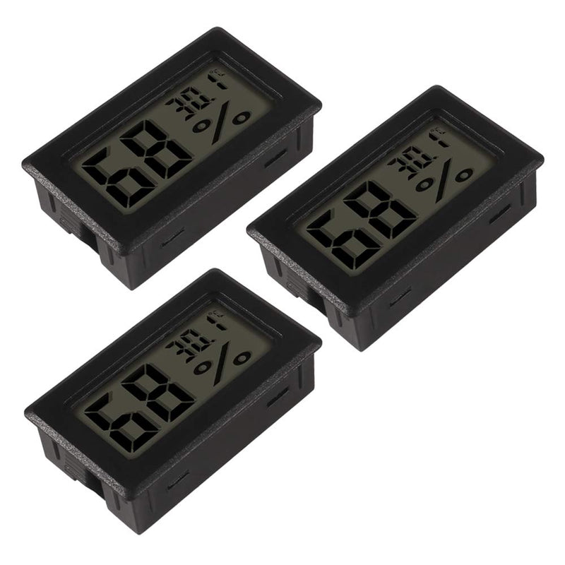 [Australia - AusPower] - ACEIRMC 3pcs Black Digital LCD Thermometer Temperature Monitor with External Probe for Fridge Freezer Refrigerator Aquarium (Centigrade) 