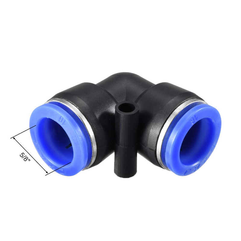 [Australia - AusPower] - uxcell Plastic Elbow Push to Connect Tube Fitting 16mm Tube OD Pneumatic Air Push Fit Lock Fitting Blue 10pcs 