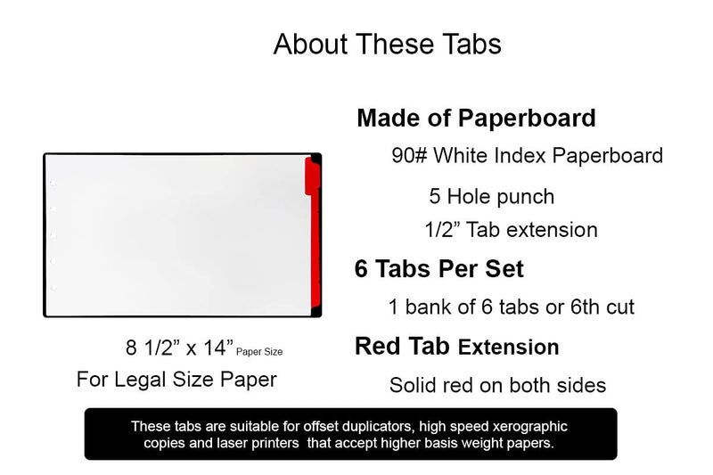 [Australia - AusPower] - LandscapeBinder-com, Landscape Tabs (Blank Red Tabs, 8 12In x 14In - Legal) Blank Red Tabs 8 1/2" x 14" - Legal 