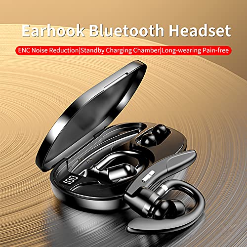 [Australia - AusPower] - Grntprnt Bluetooth Headset with Microphone for Cell Phones, Wireless Bluetooth Earpieces Noise Cancelling, Hands Free Earphones for DrivingBusinessOffice, Black 