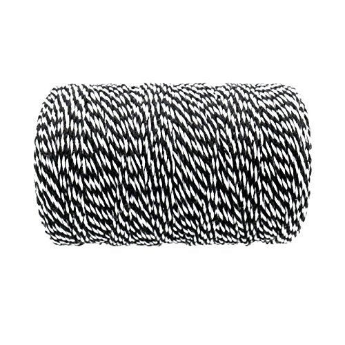 [Australia - AusPower] - 656 Feet Black and White Twine,Cotton Bakers Twine Cotton Cord Crafts Twine String for Holiday 