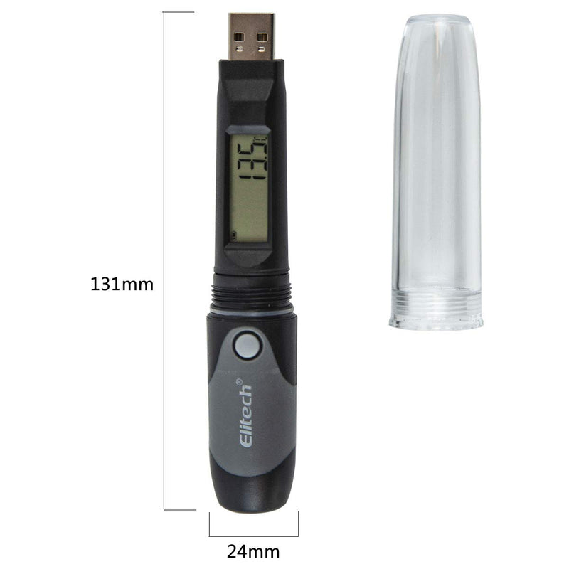 [Australia - AusPower] - Elitech RC-51 Digital Temperature Data Logger USB Reusable 32000 Points, Black 1PCS 
