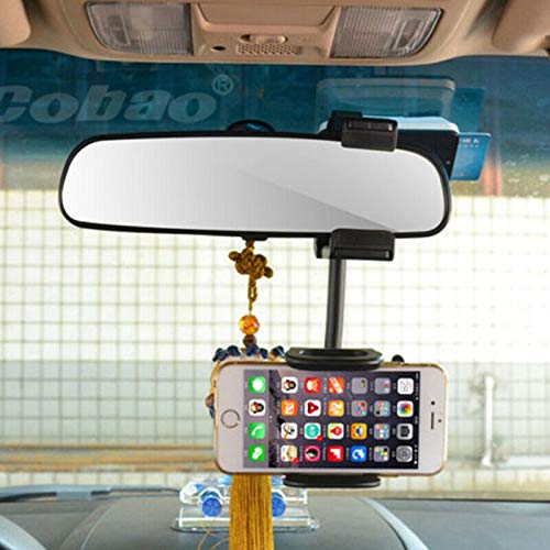 [Australia - AusPower] - JORCEDI Universal Car Holder Rearview Mirror Mount Stand Cradle Clip Grip for Phone iPhone Samsung HTC GPS Smartphone 360° Swivel 