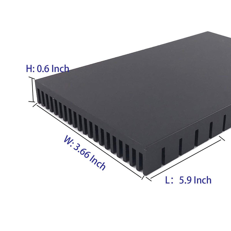 [Australia - AusPower] - Awxlumv Aluminum Large Heat Sink 5.9 x 3.6 x 0.59 Inch /150 x 93x 15 mm Black Heatsinks Fins for Cooler PCB Board LED Motherboard 1 Pcs 