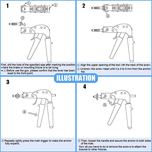 [Australia - AusPower] - Mottdam Hollow Wall Anchor Setting Tool Heavy Duty Metal Setting Tool for Hollow Wall Metal Cavity Anchor Plasterboard Fixing 