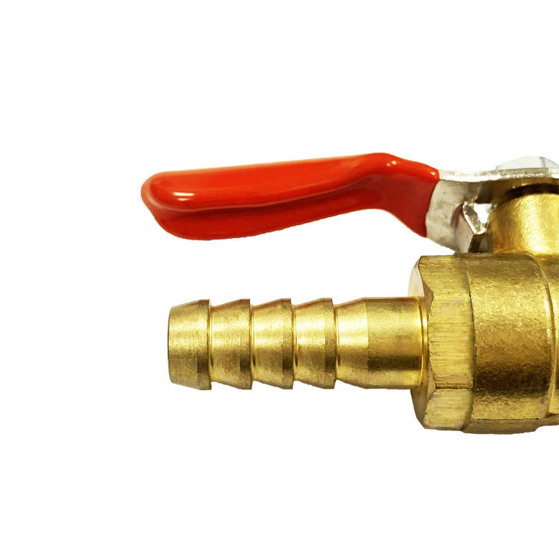 [Australia - AusPower] - Nigo Industrial Co. AN99 Series Forged Brass Mini Ball Valve, 5/16" Hose Barb x 5/16" Hose Barb, 180 Degree Operation Handle, Rated to 600WOG 1 5/16" x 5/16" Hose Barb 