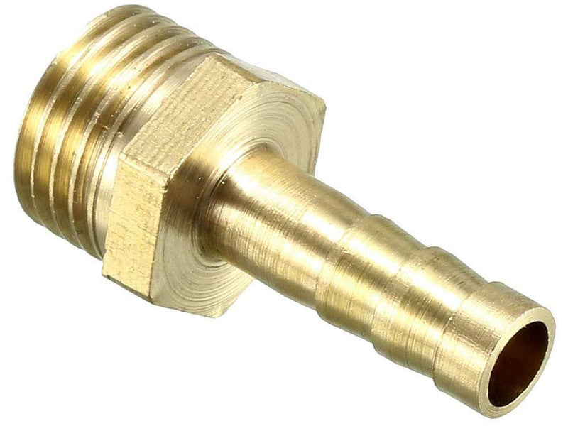 [Australia - AusPower] - ZLYY 5Pcs Air Hose Fittings, 1/4" G to 1/4" Barb, Hose Barb Adapter, Brass Pipe Fittings Male Threaded End 