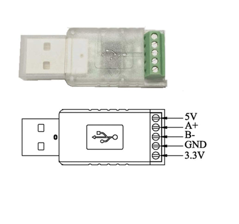 [Australia - AusPower] - FTDI FT232RL USB to RS485 Converter FTDI 3.3V 5V RS485 Serial Port Adapter for Smart Meter,Clear Clear 