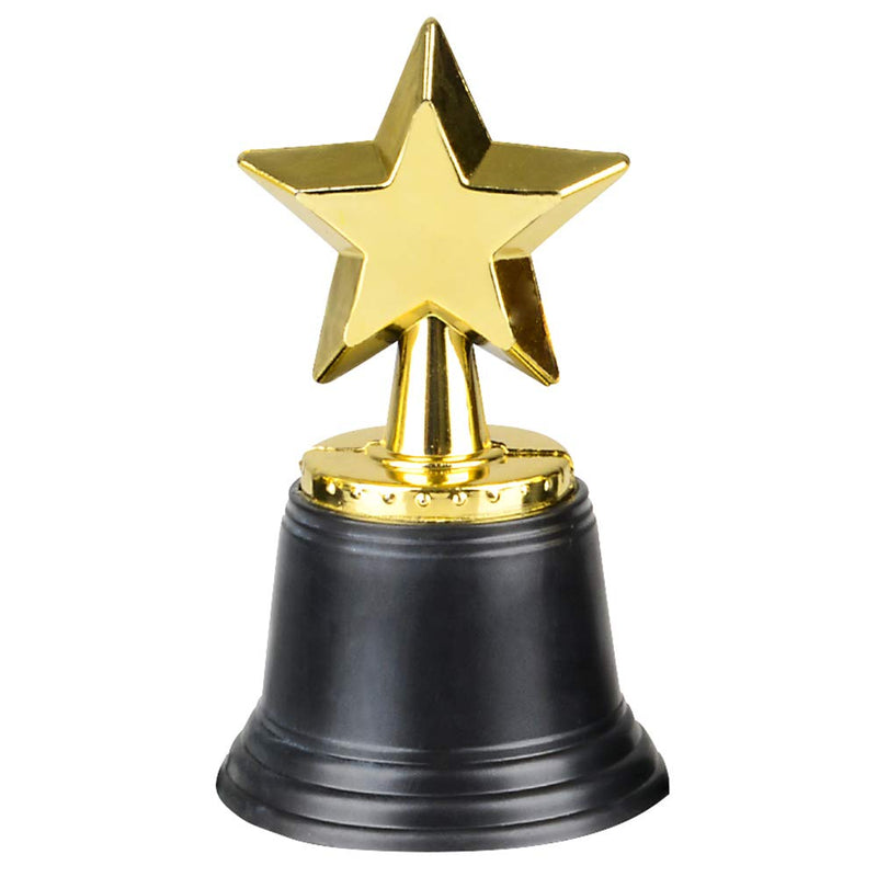 [Australia - AusPower] - Star Trophy Awards - Pack of 12 Bulk - 4.5 Inch, Gold Award Trophies for Kids Party Favors, Props, Rewards, Winning Prizes, Competitions for Kids and Adults by Bedwina 
