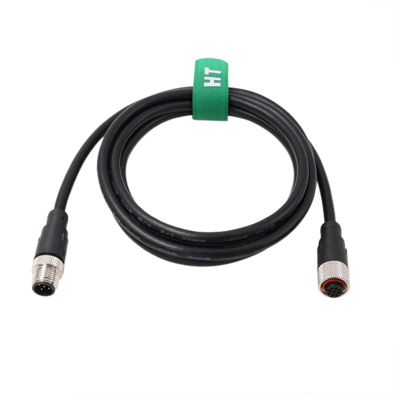 [Australia - AusPower] - HangTon Actuator Sensor Signal Shielded Cable M12 A Code 5 Pin Male to 5 Pin Female for Industrial Controls Automation Device Network DeviceNet CANopen IO Link Profibus 1M 1.0 Meters 