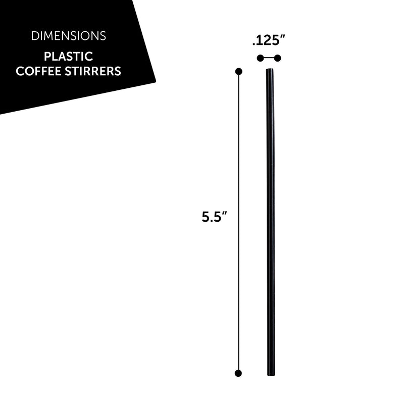 [Australia - AusPower] - 2000 Pack Plastic Coffee Stirrers | Plastic Straws - 5 Inch Coffee Stir Sticks | Cocktail Straws | Disposable Stir Sticks | Disposable Drinking Straws For Coffee & Cocktail (Black, 2000) Black 