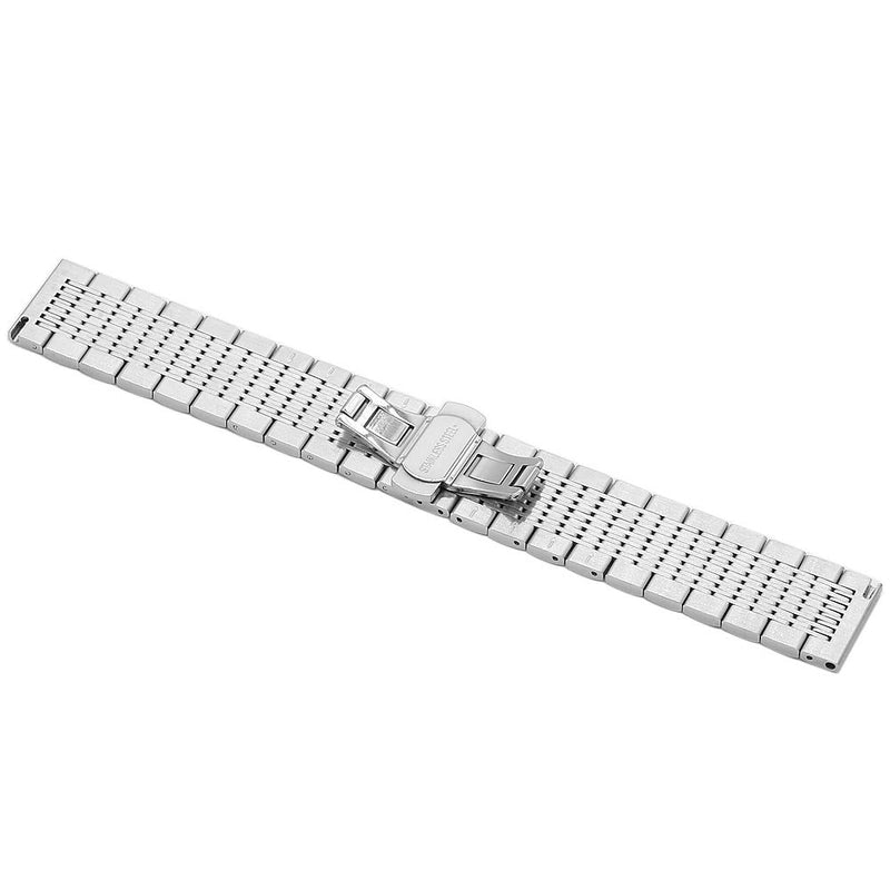 [Australia - AusPower] - Juntan Smart Watch Band Compatible for Samsung Galaxy Watch 3 45mm / Gear S3 Frontier/Classic/Galaxy Watch 46mm Stainless Steel Mesh Replacement Sports Watch Bracelet 22mm Butterfly Buckle Silver 