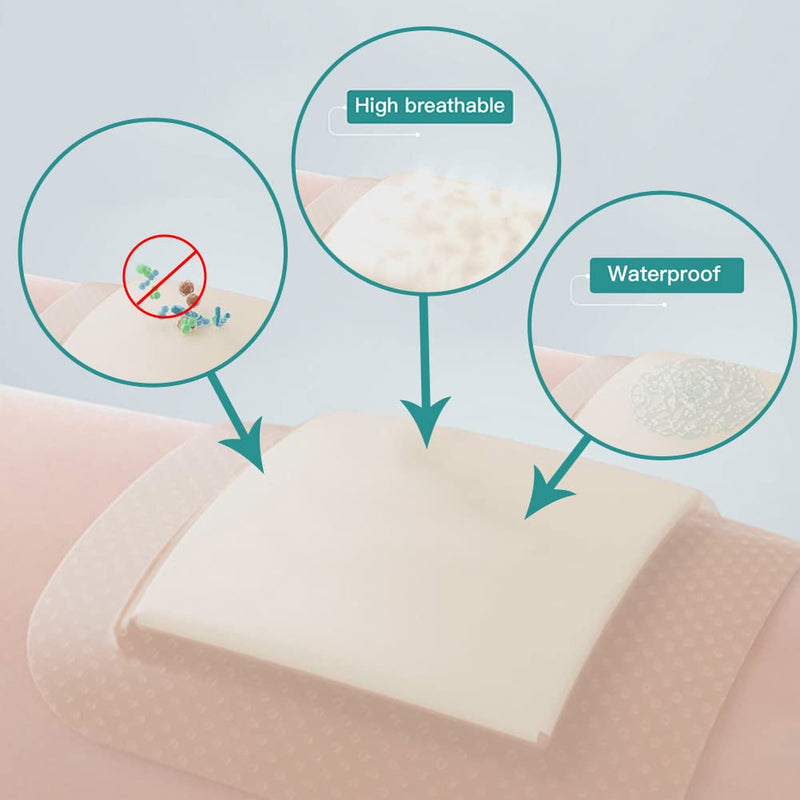 [Australia - AusPower] - Dimora Silicone Foam Dressing with Border Adhesive 3"x3" Waterproof Wound Dressing Bandage for Wound Care 10 Pack 3x3 Inch (Pack of 10) 