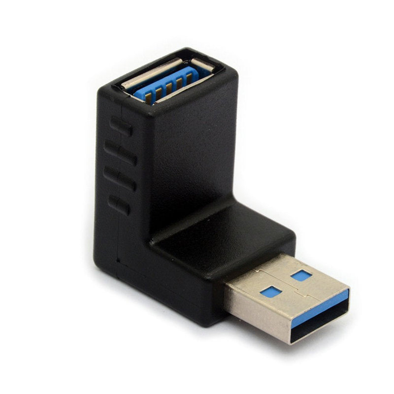 [Australia - AusPower] - BSHTU USB 3.0 Adapter 90 Degree Right Angled Gender Changers USB Connector Type A Vertical Male to Female Extender L-Shape Plug 2Pcs (Down) DOWN 