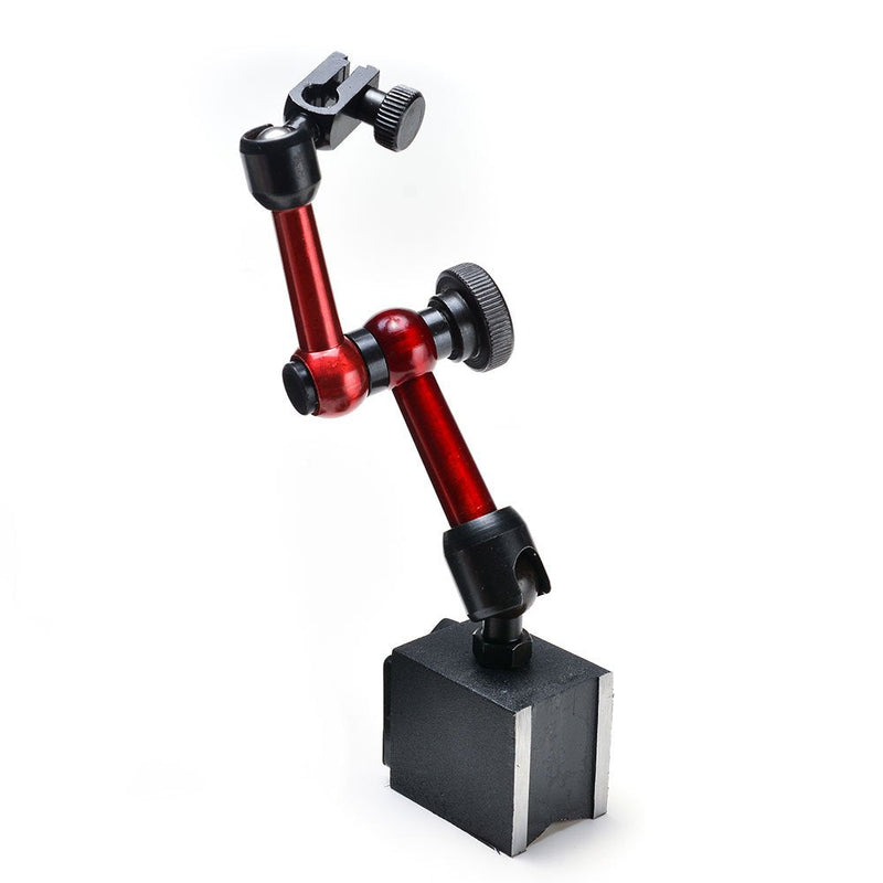[Australia - AusPower] - AGPtek 3-Joint Red Adjustable Magnetic Base Holder for Digital Dial Indicator 