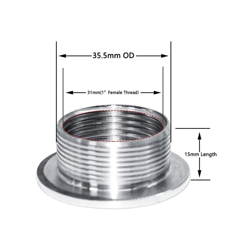 [Australia - AusPower] - Beduan 1" FPT Bulkhead Water Tank Connector Stainless Steel Thru-bulk Fitting 1 Inch 