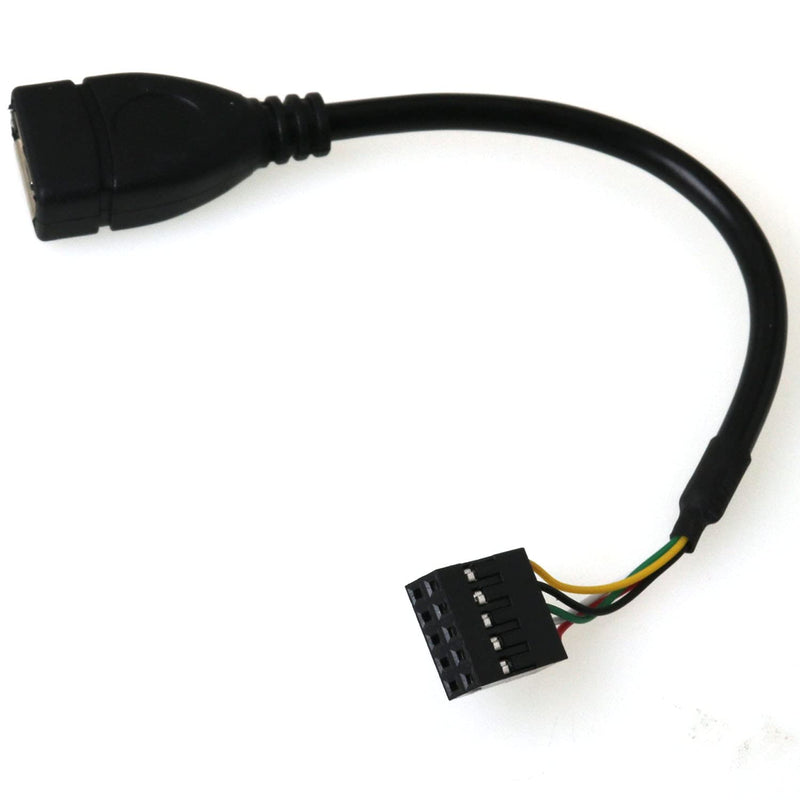 [Australia - AusPower] - BAIRONG 10cm Motherboard USB 2.0 Adapter Cable A Female to Dupont 9 Pin Female Header Motherboard Cable Cord USB Header to USB Cable (0.1M), Black 