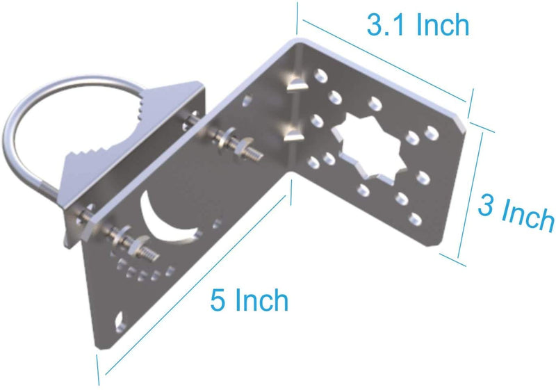 [Australia - AusPower] - Amazboost Antenna Pole Mount 9.6",Pole Mount for Outside Home Antenna(Signal Booster Antenna, Yagi Antenna, Antenna Expansion kit)- with U-Bracket Assembly,Universal Vertical Pole Mount 