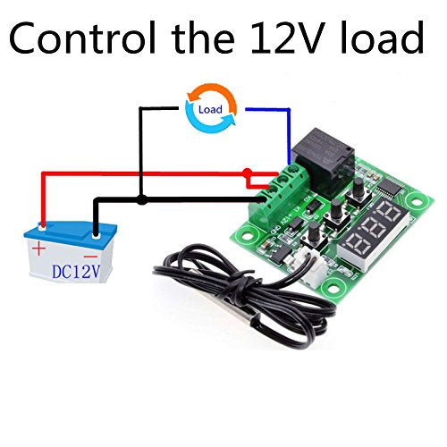 [Australia - AusPower] - E-outstanding Temperature Controller DC 12V Digital Cooling/Heating Temp Thermostat -50-100 Degree Controlled Switch Module W1209 + Acrylic Box 