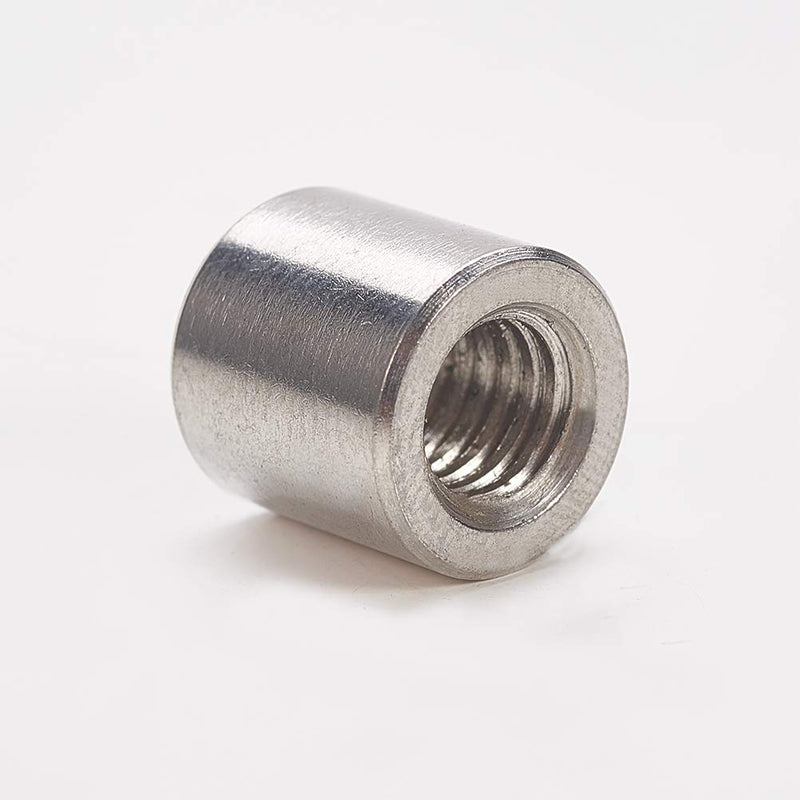 [Australia - AusPower] - MroMax M6 Height 10mm 304 Stainless Steel Threaded Sleeve Rod Bar Stud Round Coupling Connector Tube Nuts Silver Tone 5pcs M6 x 10mm x Φ10 