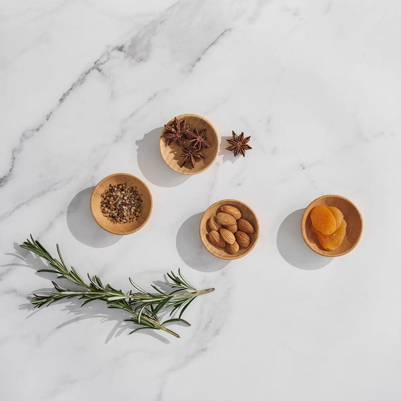 [Australia - AusPower] - Bambu, Reusable Bamboo Condiment Cups, Natural Wood and Food-Safe Finish, Great for Soy Sauce, Dessert, Sides, and Dipping, Eco Friendly Dish Alternative, 100% Biodegradable - Small, Set of 4 