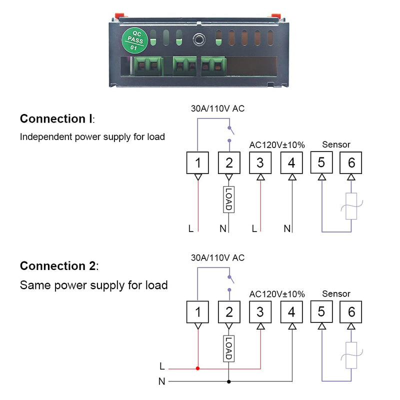 [Australia - AusPower] - KT8230 Digital Temperature Controller Thermostat Regulator 120VAC 30A Fahrenheit -22~572℉ Heating Cooling for Incubator Brooder Refrigerator Fermenter Greenhouse Reptile 