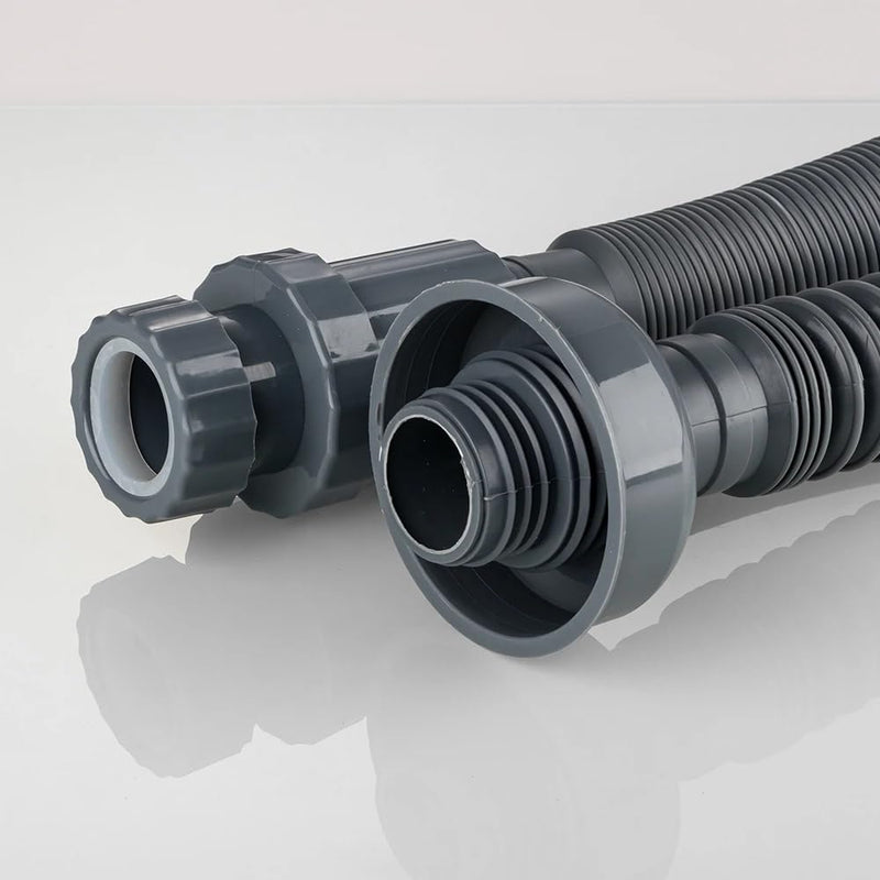 [Australia - AusPower] - Plastic Bathroom Sink Drain Pipe, Flexible Sink Drain Pipe, Kitchen Sink Drain Pipe, Gray, Retractable, 13-35 inches 