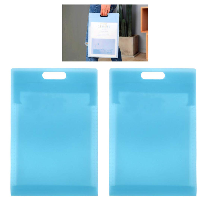 [Australia - AusPower] - GUKBIAY Expanding File Folder Vertical Accordion Document Organizer 2 Pack Letter Size A4 Plastic File Folders with 6 Pockets (Blue) 