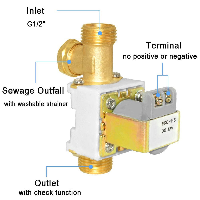 [Australia - AusPower] - Beduan 12V Plastic Water Electric Solenoid Valve Normally Closed 1/2" 