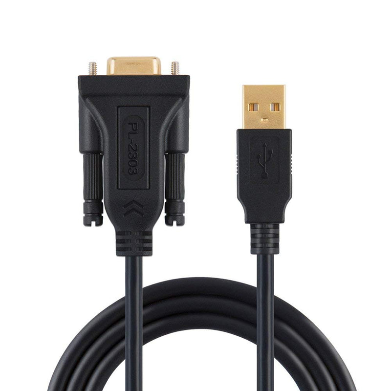 [Australia - AusPower] - USB to RS232 Adapter with PL2303 Chipset, CableCreation 6.6ft USB 2.0 Male to RS232 Female DB9 Serial Converter Cable for Cashier Register, Modem, Scanner, Digital Cameras, CNC,Black 6.6ft/2M 