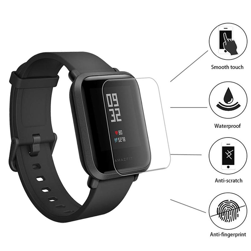 [Australia - AusPower] - [6-Pack] Screen Protector for Huami Amazfit Bip Smartwatch, Akwox Full Coverage Anti-Bubble Screen Protective Film 
