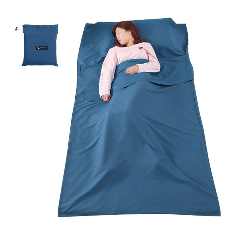 [Australia - AusPower] - Sleeping Bag Liners Lightweight Travel Camping Sheet Sleep Bag Liner Adults Lightweight Warm Weather Hotel Compact Portable Sleeping Sack Indoor Outdoor Hostels Traveling Backpacking Hiking Blankets Blue 45 x 82.6inch(115 x 210cm) 