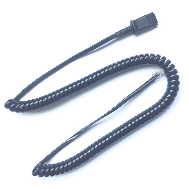 [Australia - AusPower] - New RJ9 to QD Adapter Cable RJ-9 Quick Disconnect Cable Coil Cord Compatible with Plantronics M12 QD Headsets Connects to Cisco Models 7940 7941 7942 7945 7960 7961 7962 7965 7970 7975 