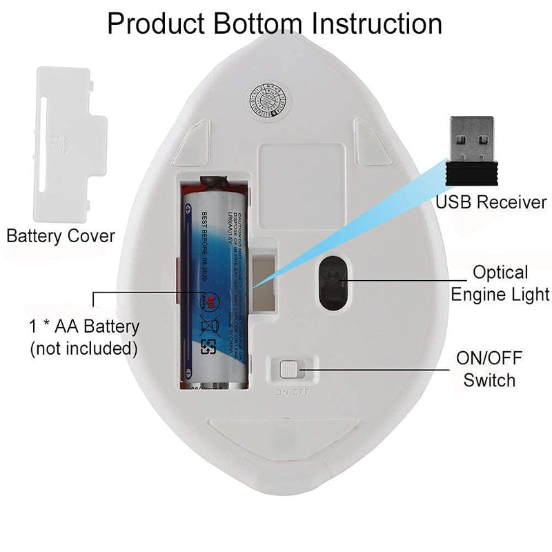 [Australia - AusPower] - CHUYI Animal Cartoon Hamster Shape Mini Travel Wireless Mouse 1200DPI Portable Optical Small Cordless Mice for Computer Laptop PC (1 Blue, 1 Pink) 
