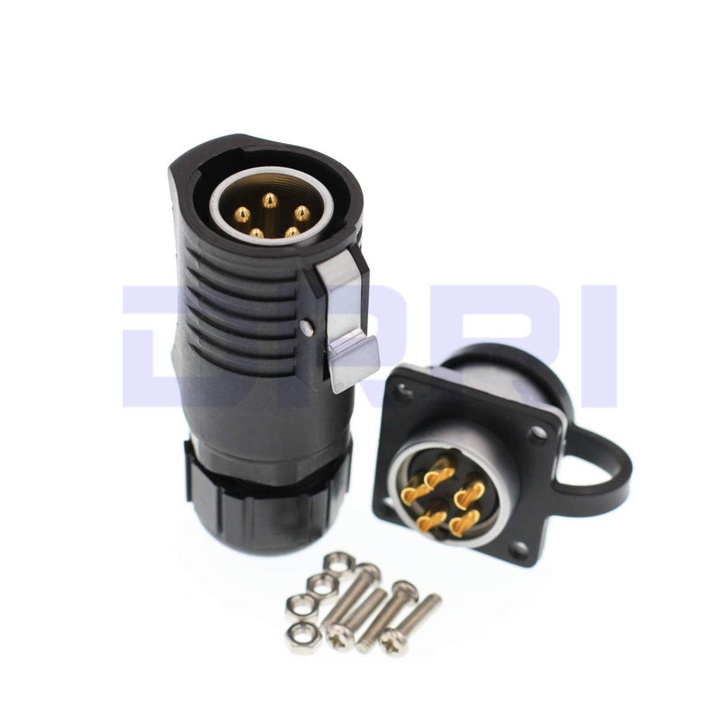 [Australia - AusPower] - DRRI LP20 Outdoor Waterproof Aviation Bulkhead 5 Pin Power Industrial Circular Connector for Furrion Solar Charge LP20 5P Male plug & female socket 