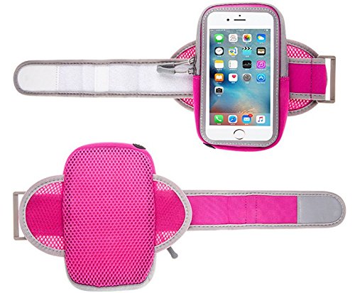 [Australia - AusPower] - Touch Screen Sport Running Armband Case Bag for Samsung Galaxy S10+ / A7 / S7 / S6 Edge+ / Motorola G5 Plus/Moto Z3 / Z3 Play / G6 / G6 Play / E5 Play/OnePlus 6 / Huawei P20 Pro (Hot Pink) 