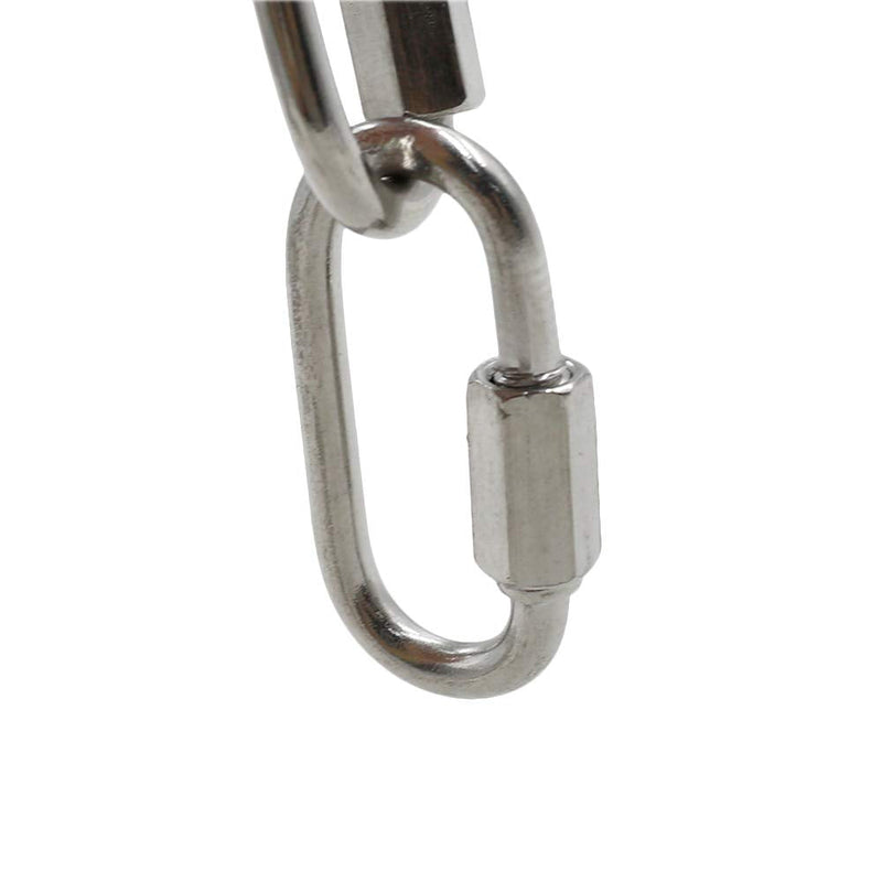 [Australia - AusPower] - Qjaiune 24Pcs Quick Links 1/8 Inch Stainless Steel D Shape Locking Carabiner, Heavy Duty Durable Chain Connector 1/8" / 3.5mm 