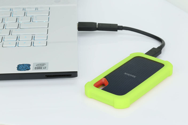 [Australia - AusPower] - E61 Cover Case Replacement for SanDisk Extreme V2 500GB 1TB 2TB Portable External SDSSDE61 SSD - Up to 1050MB/s, Soft Silicone Portective Skin Sleeve, Green Glow in Dark - LEFXMOPHY Luminous Green 
