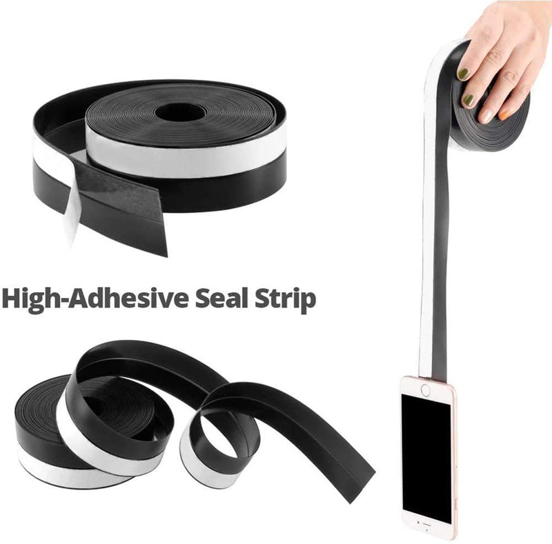 [Australia - AusPower] - Silicone Seal Strip,8M/26ft Door Strip Bottom for Doors Silicone Sealing Sticker Adhesive for Doors and Windows Gaps of Anti-Collision Silicone (25MM, Black) 25 mm 