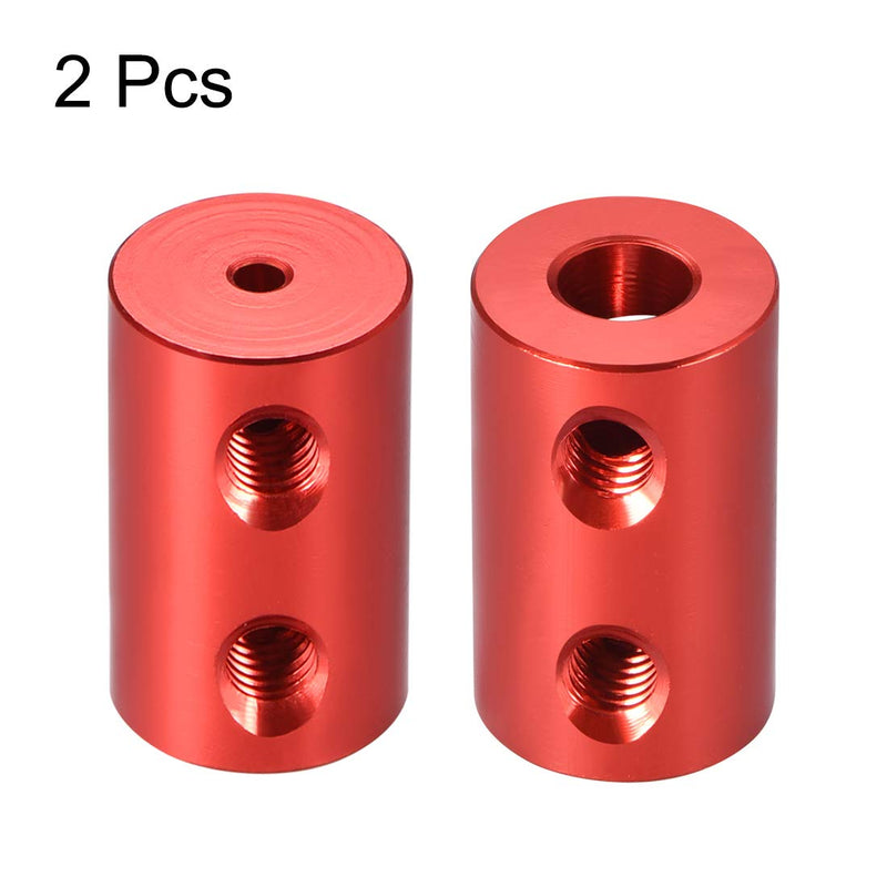 [Australia - AusPower] - uxcell 2mm to 5mm Bore Rigid Coupling Set Screw L20XD12 Aluminum Alloy,Shaft Coupler Connector,Motor Accessories,Red,2pcs 