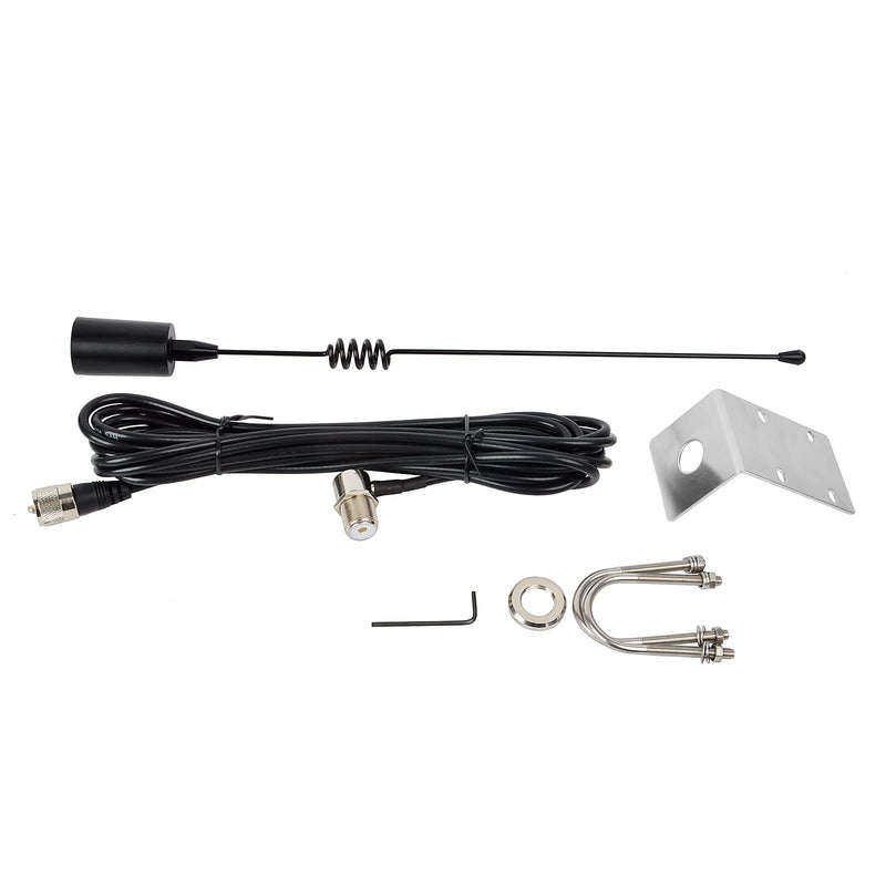 [Australia - AusPower] - UAYESOK VHF Marine Antenna Low Profile Boat Antenna Stainless Steel Whip for Cobra Icom Uniden Standard Horizon Marine Radio VHF Radio W/16.4ft RG-58 coaxial Cable,L-Mount Bracket 