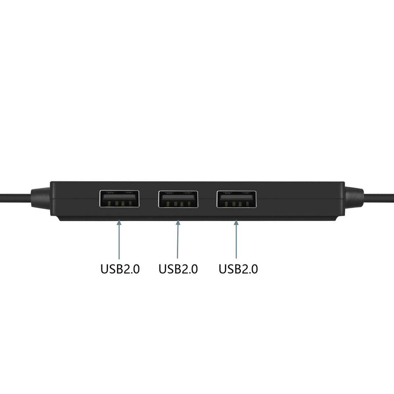 [Australia - AusPower] - CY USB Type-C to USB-A 2.0 Male Data Cable USB 2.0 hub 3 Port USB C Adapter Type C to USB A Connector for Laptop Cell Phone Tablet USB2.0 HUB+USB-C 