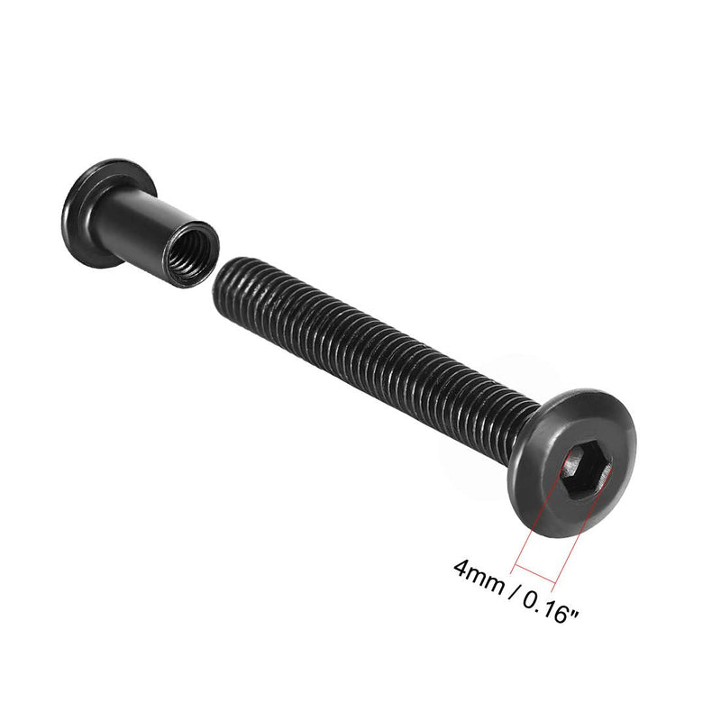 [Australia - AusPower] - Awclub Screw Post Fit for 5/16"(8mm) Hole Dia, Male M6x50mm Belt Buckle Binding Bolts Leather Fastener Carbon Steel Black 10 Sets M6*50 