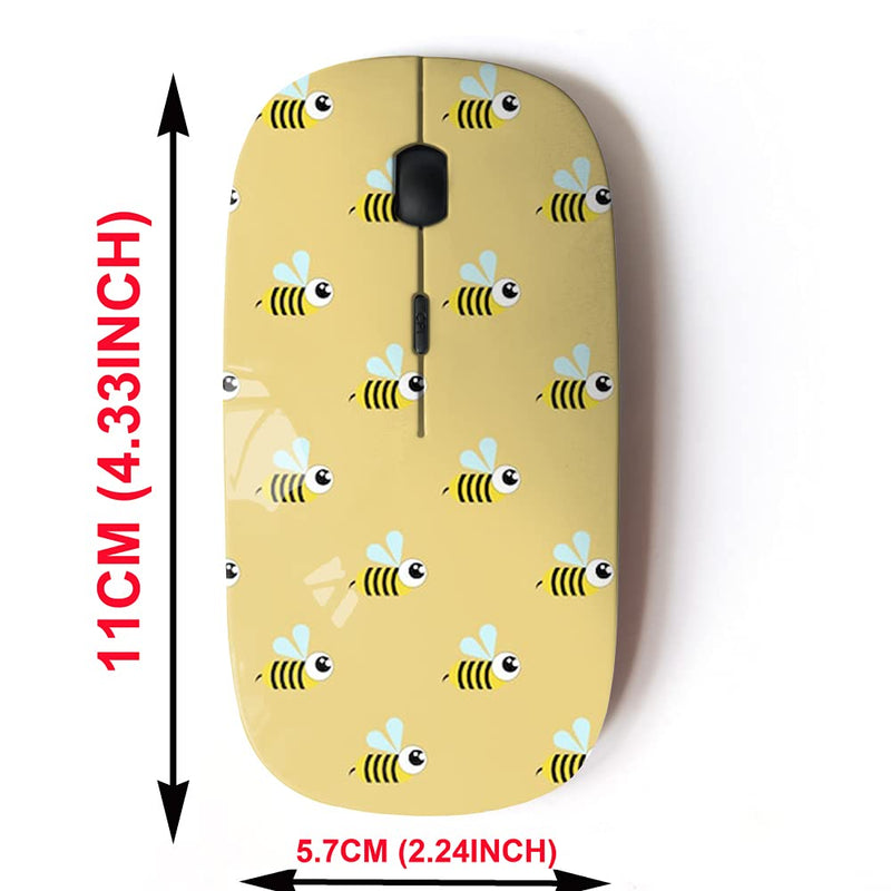 [Australia - AusPower] - 2.4G Wireless Mouse with Cute Pattern Design for All Laptops and Desktops with Nano Receiver - wasp bee Bumblebee Pattern 