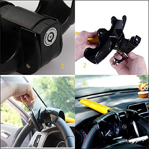 [Australia - AusPower] - Beikalone Universal Car Steering Wheel Lock, Anti-Theft Auto Van Security Rotary Latch 