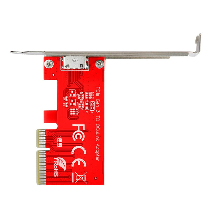 [Australia - AusPower] - NFHK PCI-E 3.0 Express 4.0 x4 to Oculink External SFF-8612 SFF-8611 Host Adapter for PCIe SSD with Bracket Red PCI-E 3.0 to Internal SFF-8611 
