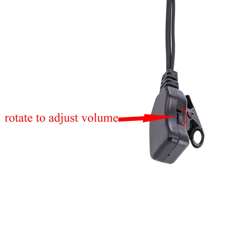 [Australia - AusPower] - POFENAL 1-Wire 2 Pin Volume Adjustable Earpiece Compatible with BTECH, Kenwood, Retevis Walkie Talkie with Mic Tansparent Air Acoustic Tube Headset 