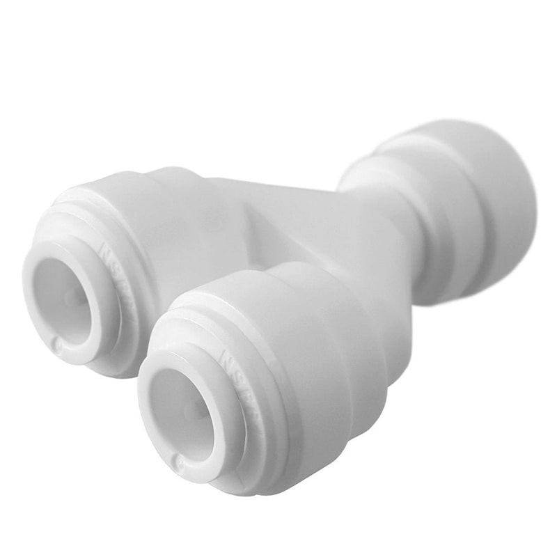 [Australia - AusPower] - PureSec RO Fittings Y Type 3/8 inch Tubing OD Use Two Way Water Line Splitter Quick Connect Tube Fittings Push to Connect Plastic Connectors for Water Filtration System(Pack of 5) 