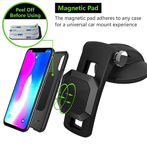 [Australia - AusPower] - Car Phone Mount 360 Degree Rotation Dashboard Magnetic Cell Phone Holder for Car Compatible with iPhone 11 Pro Max / 11 / XS Max/XS / 8/7, Samsung Galaxy S10+, Google Pixel 3 XL, and Other, New 2020 