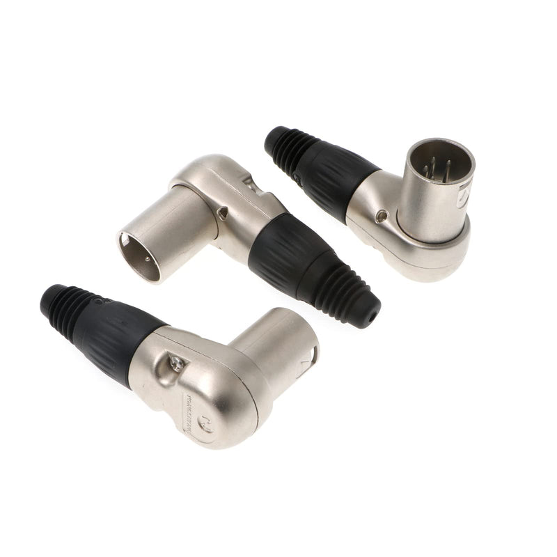 [Australia - AusPower] - XLR 4 pin Male Connector for ARRI Monitor DSLR Rig 3 pcs Right Angle 90 Degree XLR 4 pin Male XLR 4-Pin Male 